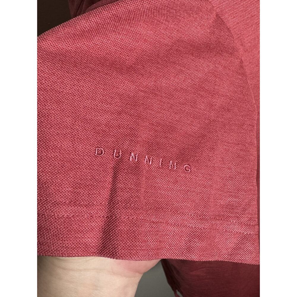 DUNNING GOLF Polo Shirt Mens 2XL XXL Red Coral Heathered Performance Stretch - Picture 6 of 6